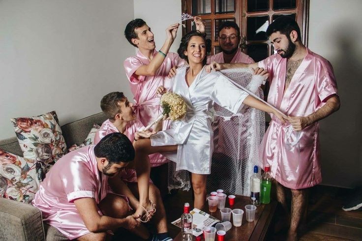 Create meme: slumber party, a man among women, men's pajama party