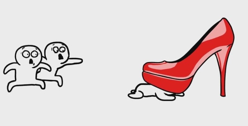 Create meme: a pussy cartoon, heels pattern, Under the heel