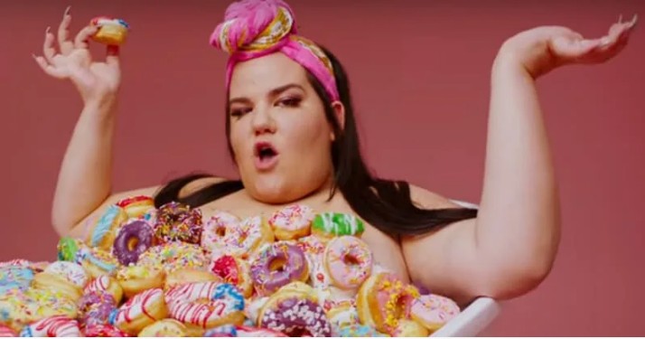 Create meme: Netta singer, Netta Barzilai, The girl with the donut