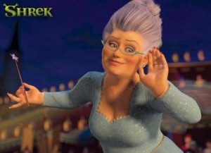 Create meme: Lena Lenina and the fairy godmother, celebs in cartoons, Shrek 2