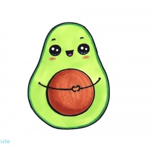 Create meme: cute avocado, easy drawings avocado kawaii, drawing of avocado