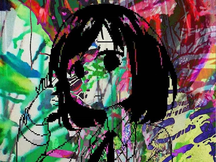 Create meme: anime glitch, glitchcore anime, anime 