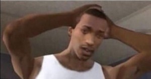 Create meme: meme Negro, CJ holding his head, Carl Johnson