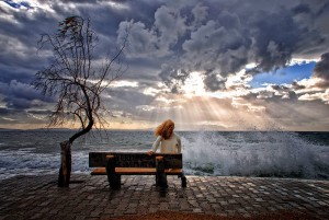 Create meme: nature, on the shore, loneliness