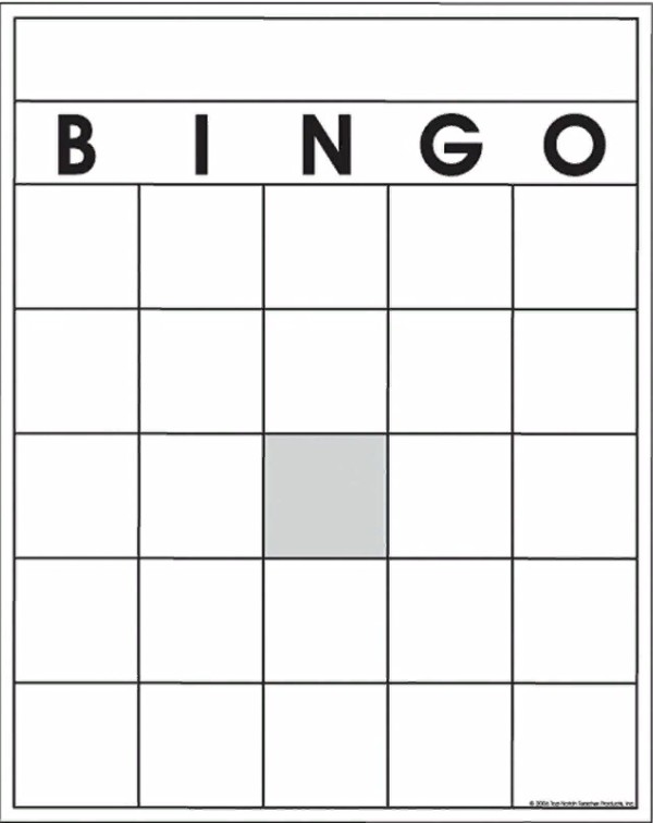 Create meme: bingo template, the bingo table is empty, empty bingo cards