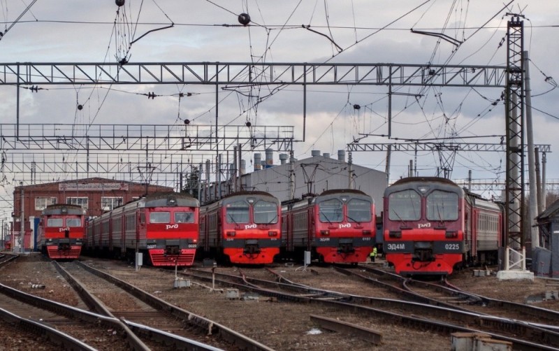 Create meme: ed4m at the depot, electric train ed4m, ed4m Russian Railways