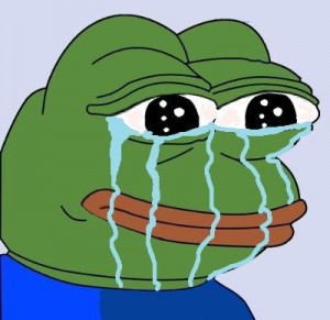 Create meme: crying Pepe, sad frog, Pepe the frog is crying