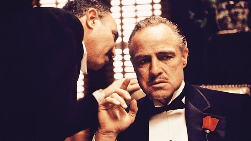 Create meme: meme godfather , meme of don Corleone , doing it without respect