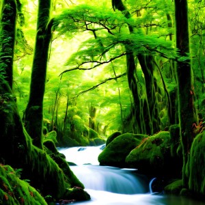 Create meme: forest nature, forest, forest waterfall