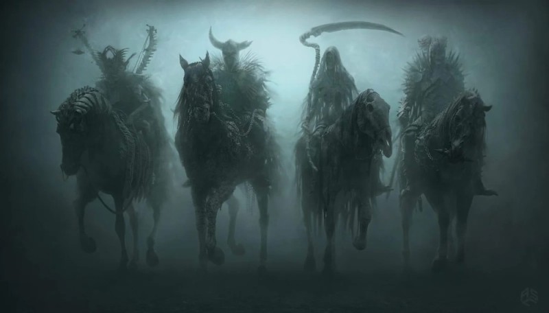 Create meme: The Four Horsemen of the Apocalypse, four horsemen of the apocalypse art, 4 Horsemen of the Apocalypse picture