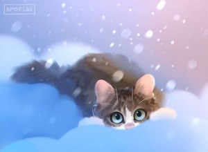Создать мем: удивительные иллюстрации от художника rihards donskis (apofiss), apofiss кот в снегу, apofiss коты