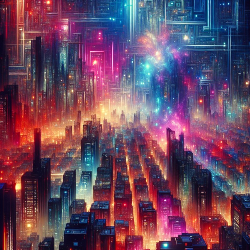 Create meme: cyberpunk landscape, cyberpunk bright colors, cyberpunk city