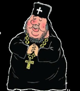 Create meme: a fat priest