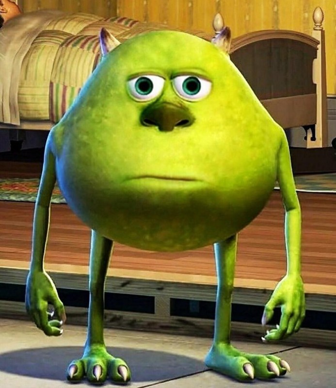 Create meme: Mike wazowski with 2 eyes, Mike wazowski meme, Mike wazowski