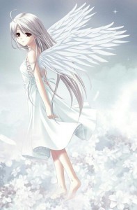 Создать мем: ангелы красивые, anime angel, открытка ангел с белыми волосами
