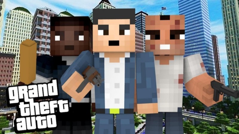 Create meme: GTA minecraft, minecraft gta 5, minecraft pe 