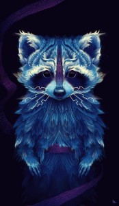 Create meme: raccoon on ava through steam, Wallpaper raccoon, blue raccoon