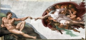 Create meme: Sistine chapel the creation of Adam, the creation of Adam Michelangelo