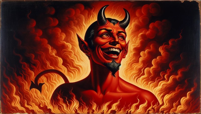 Создать мем: злой дьявол, демон злой, огненный дьявол