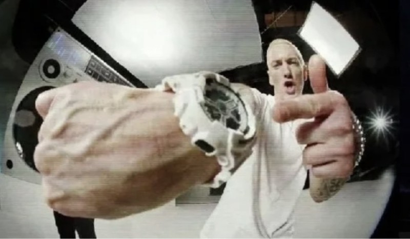Create meme: Eminem watch, eminem with a watch meme, eminem watches meme