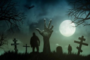Create meme: scary graveyard, from the grave, hand from the grave