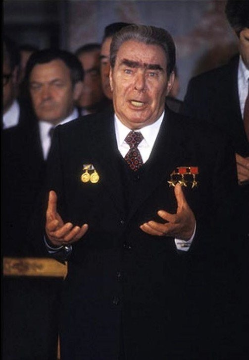 Create meme: Leonid Brezhnev , leonid ilyich brezhnev eyebrows, Leonid brezhnev demotivators