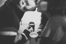 Create meme: coffee together, Coffee and a kiss, a guy and a girl with coffee