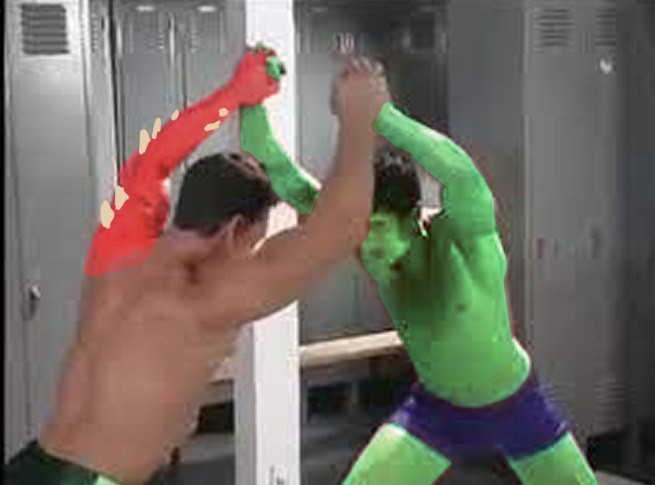 Create meme: Van Darkholm and Mark Wolf in the locker room, gachimuchi in the locker room meme, gachi