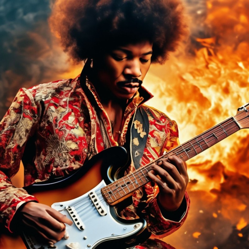 Создать мем: jimi hendrix, гитара джимми хендрикса, джими хендрикс гитарист