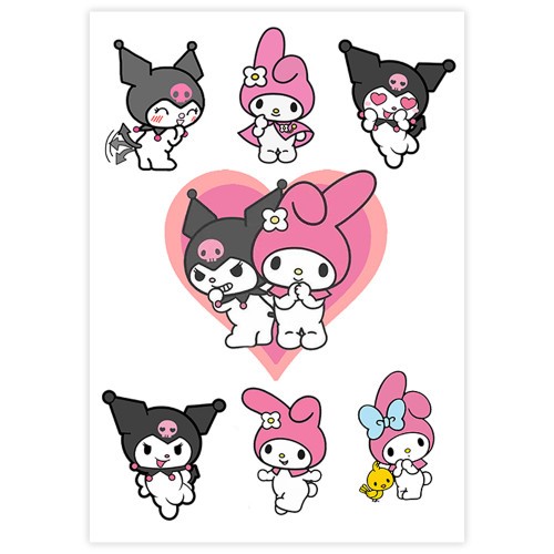 Create meme: kuromi stickers, cute hello kitty drawings, sticker decal