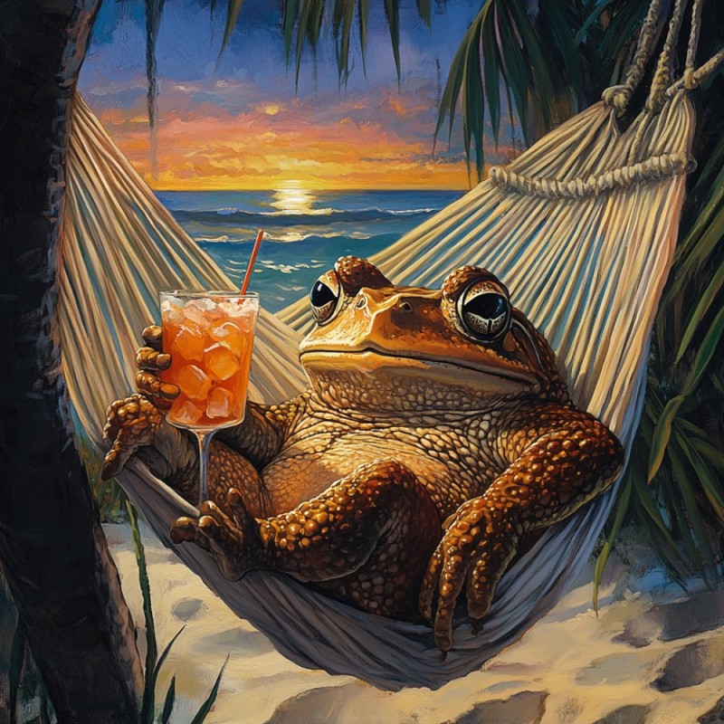 Create meme: toad frog, toad art, The iguana painting