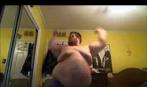 Create meme: fat guy dancing
