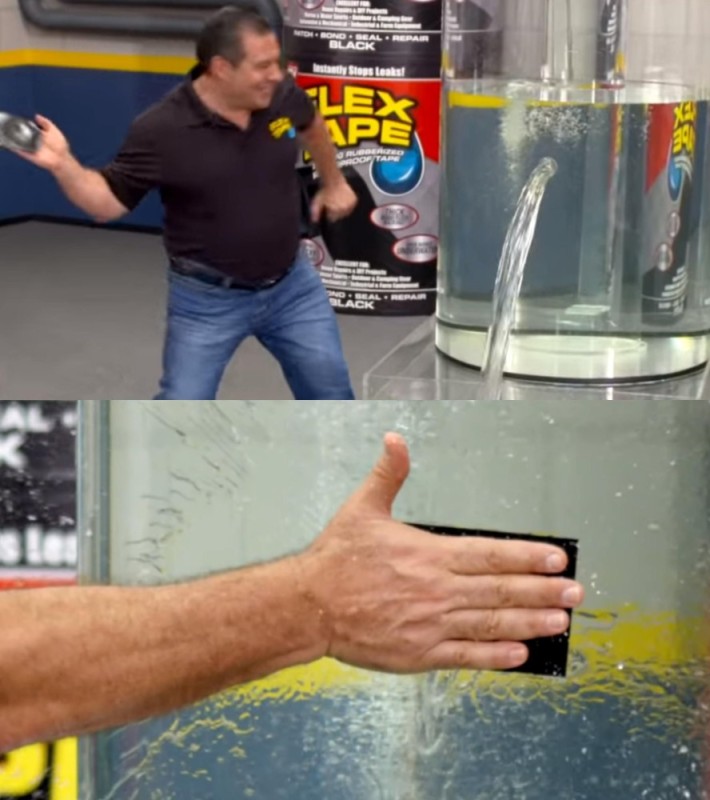 Создать мем: flex tape, мем с пластырем и водой, мем с заплаткой водой