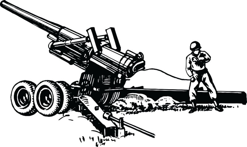 Create meme: artillery for coloring, gun coloring book, artillery coloring book