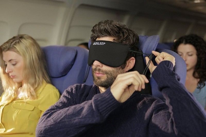 Create meme: sleep mask on the plane, irritant, the plane 