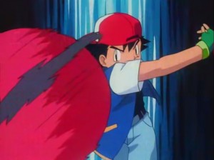 Create meme: pokemon I call you, ash Ketchum without the hat, ash and Serena GIF