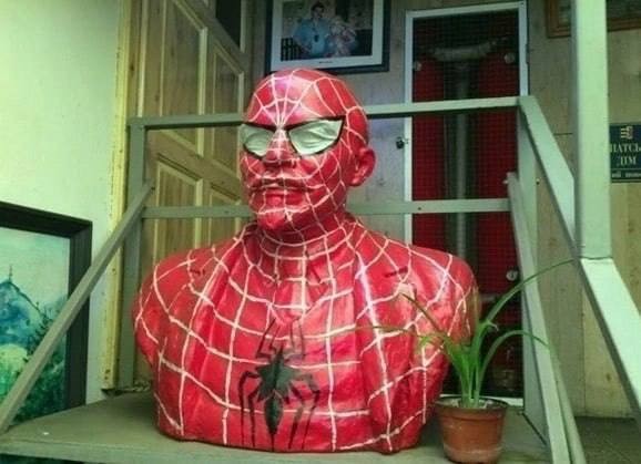 Create meme: spider-man is funny, funny costume spider-man, the suit spider-man