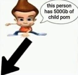 Создать мем: this person have 500 gb of, this person has 500 gb of child, jimmy neutron