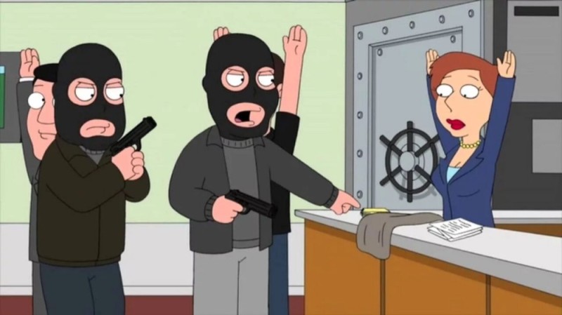 Create meme: family guy bank robbery, Family guy the robber, family guy bank robbers