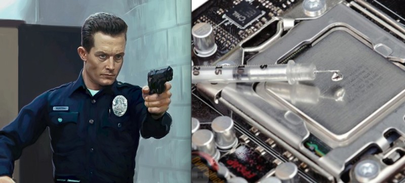 Create meme: thermal interface liquid metal, thermal paste liquid metal, Robert Patrick Terminator 2