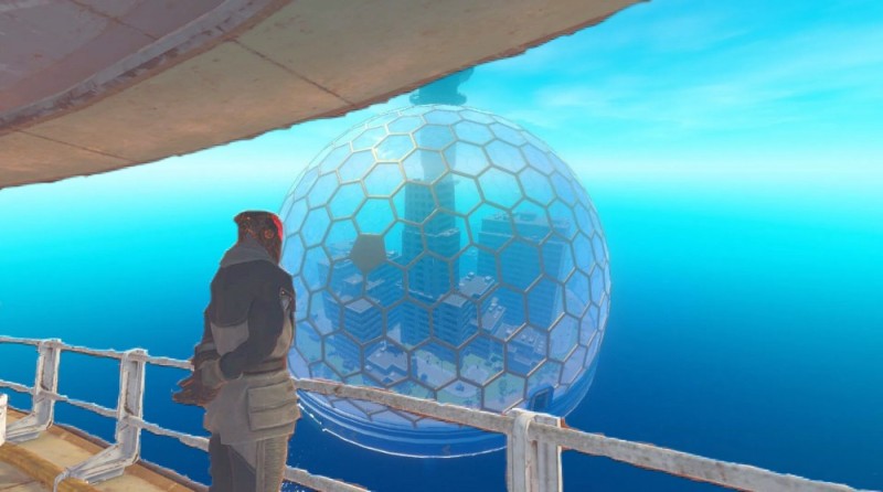 Create meme: The city under the Raft dome, Dome is a raft game, Raft dome island