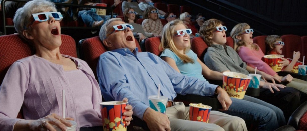 people watching a 3d movie