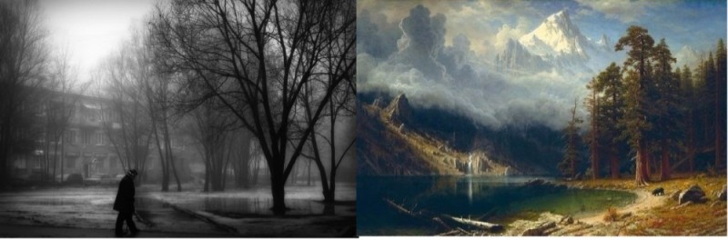 Create meme: the landscape is gloomy, landscape painting, landscape 