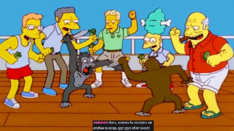 Create meme: The Simpsons Monkey, the simpsons monkeys with knives, the monkey from the simpsons