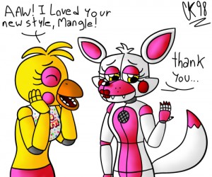 Создать мем: chica, foxy, lolbit