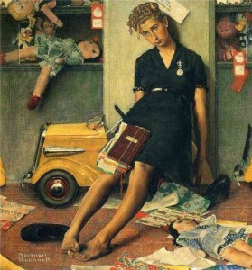 Create meme: tired Mama art, a Norman Rockwell paintings, norman rockwell