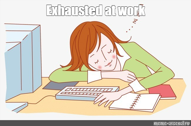 tired from work cartoon