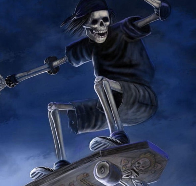 Создать мем: cool skeleton, skeleton art, скейтборд арт