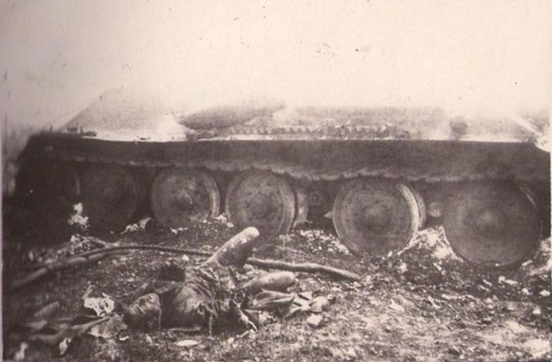 Create meme: burnt out tankers of the 2nd World War 1941-1945, a damaged tank, BT