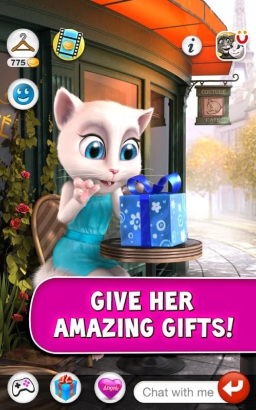 Create meme: angela the talking cat, game talking Angela, Angela's game